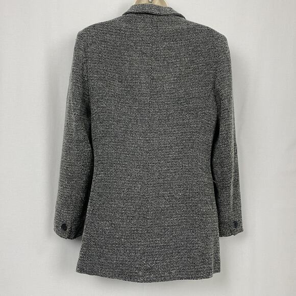 Rena Rowan Blazer Womens 8 Wool Blend Textured Tweed Jacket Pockets Casual Gray - Picture 3 of 15